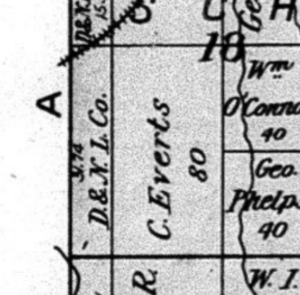 Map of the Evarts property